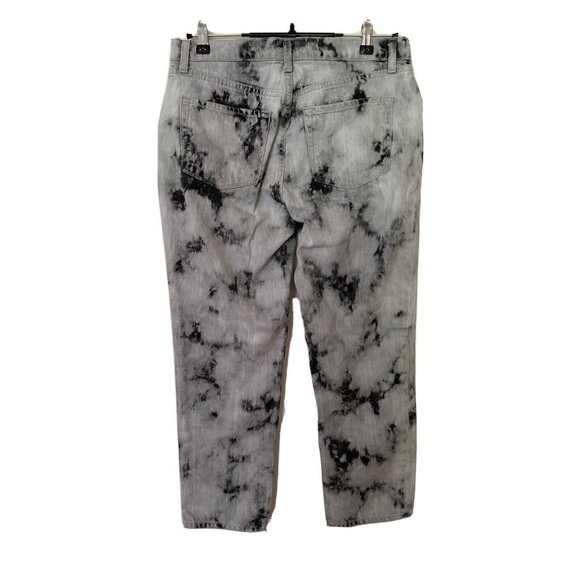 J Brand Aubrey Ankle Jeans Dark Sonic Women's Size 28 Black White Acid Wash Crop - Picture 4 of 12